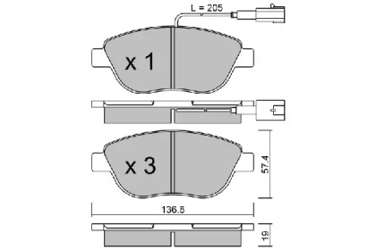 Комплект тормозных колодок (AISIN: BPFI-1014)